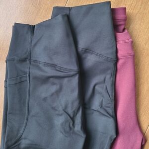 Lot of 3 Womens M High Waisted Workout Athletic Leggings Pants Woobilly & PopFit